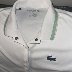 Lacoste White Polo Shirt with Green Accents